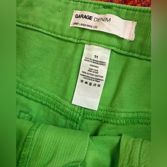 Garage Womens Wide Leg Jeans in Vibrant Green - Picture 4 of 6